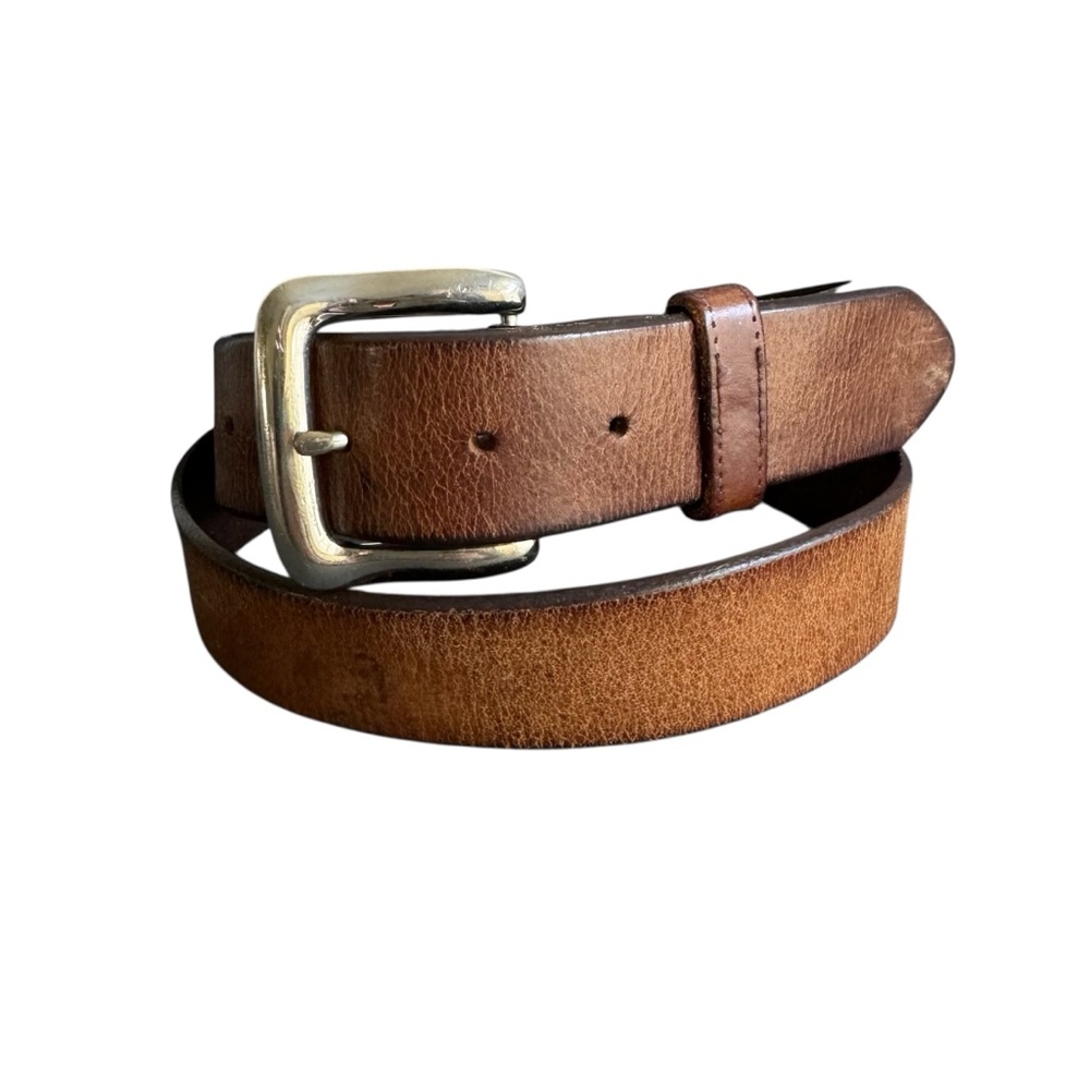 Vintage Brown Leather Belt‎ Distressed Well Worn Mens 38